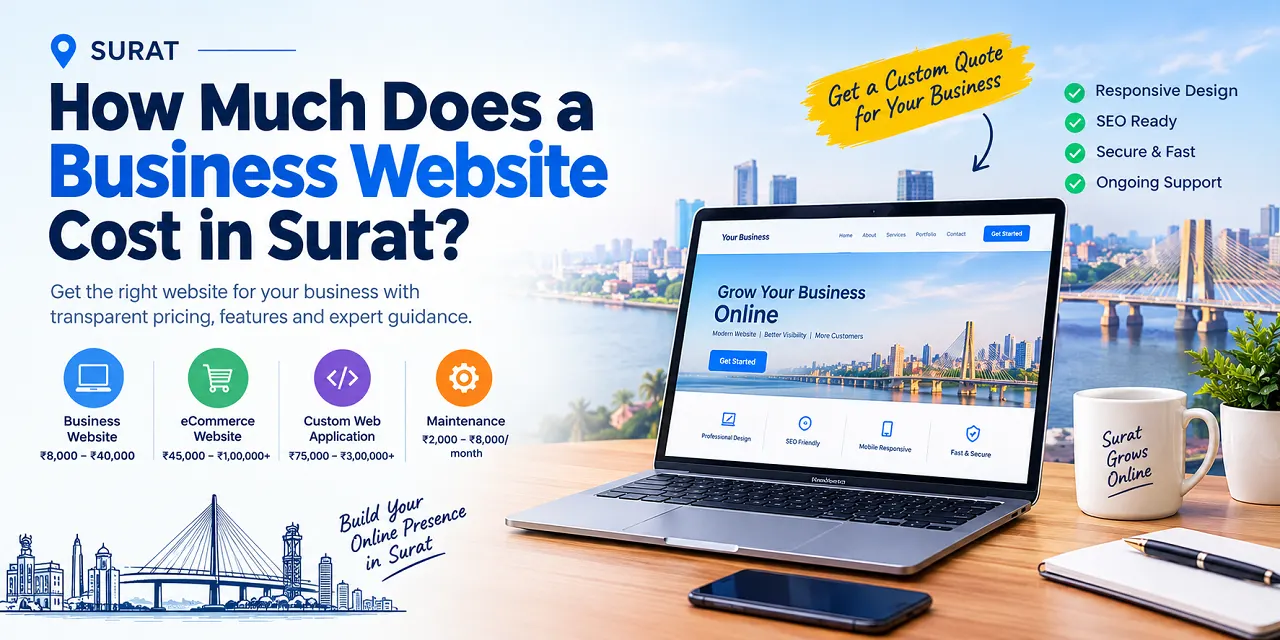 How much does a business website cost in Surat